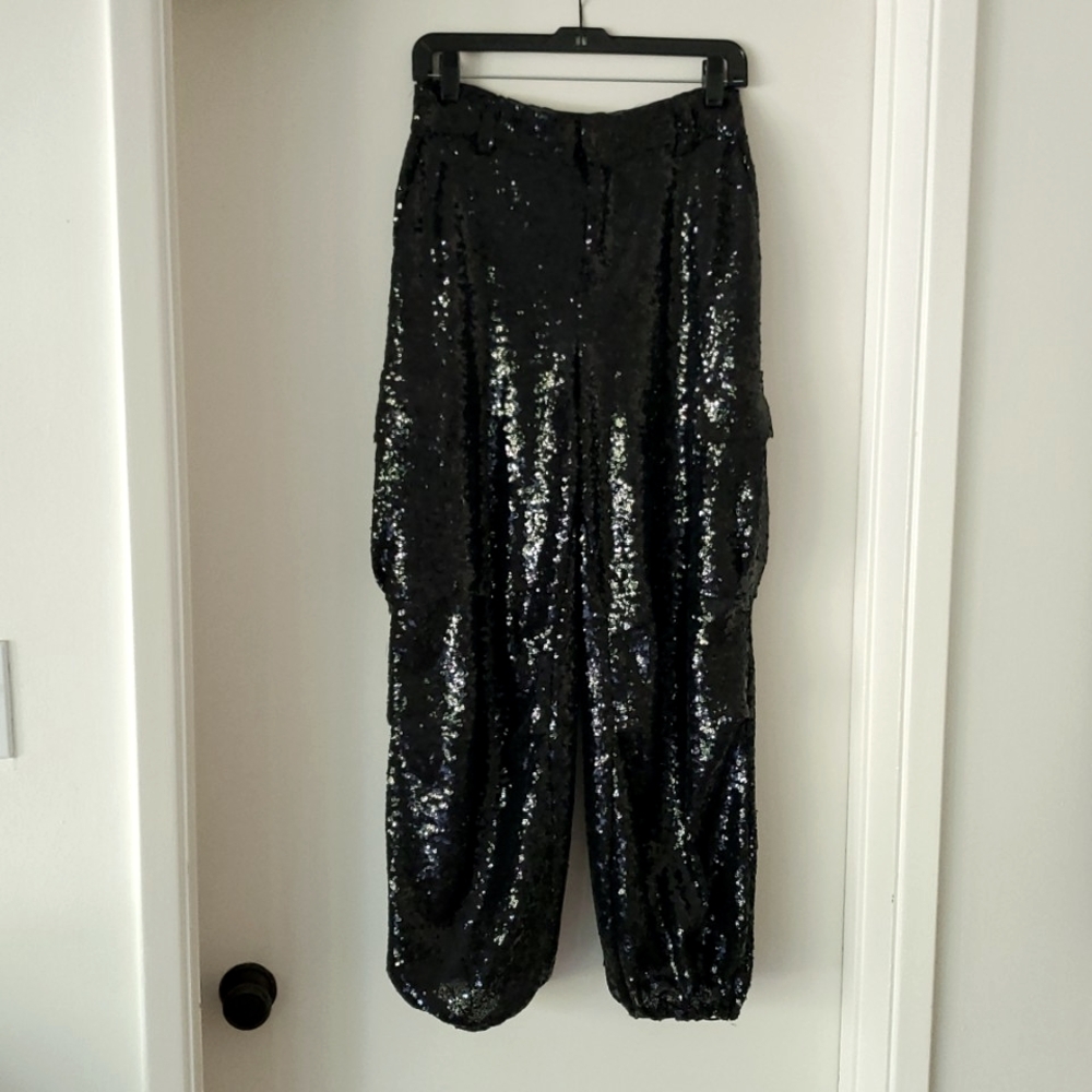 Anthropologie Sequin Cargo Pants